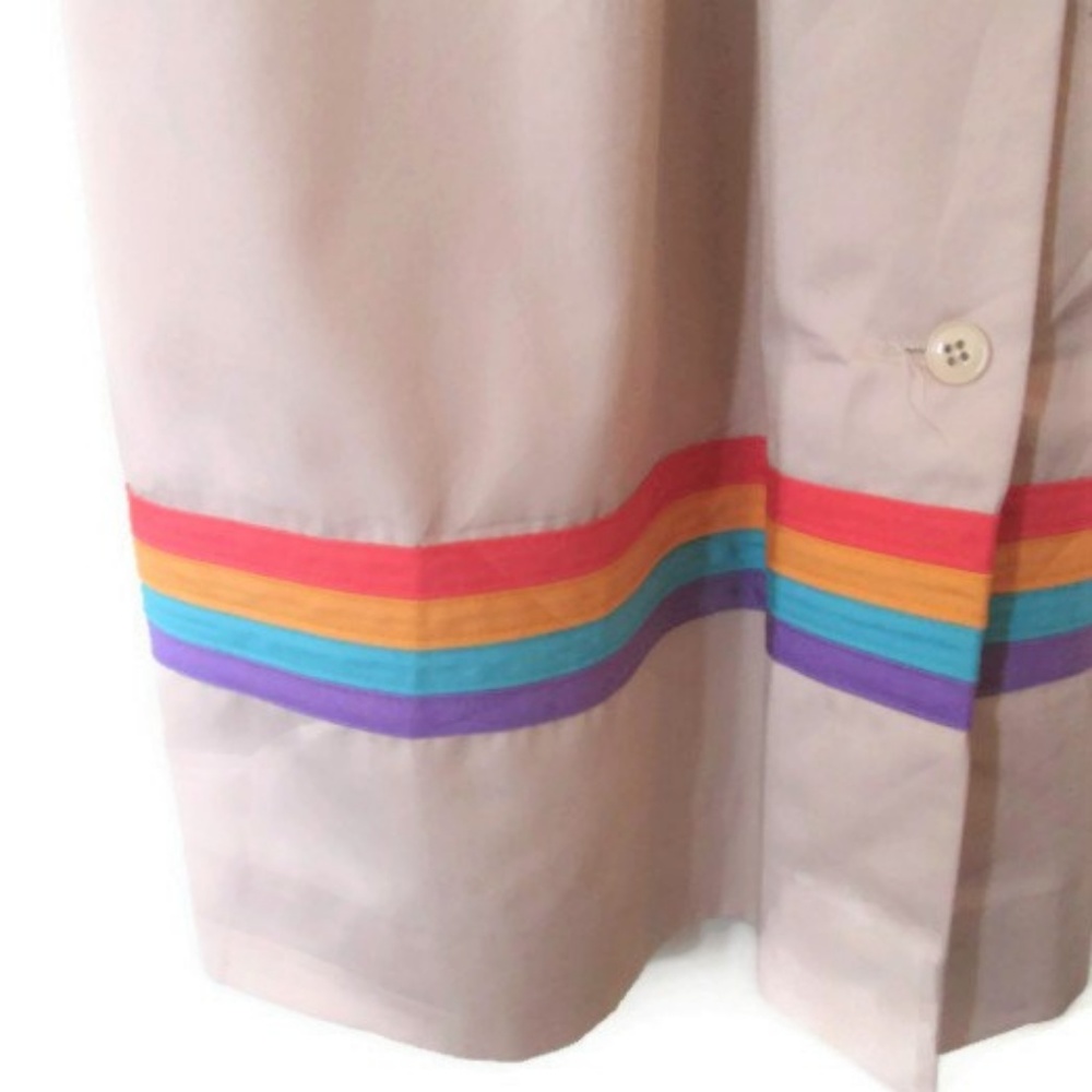 1980s vintage coral rainbow dress size medium 6 8 - Picture 2 of 5